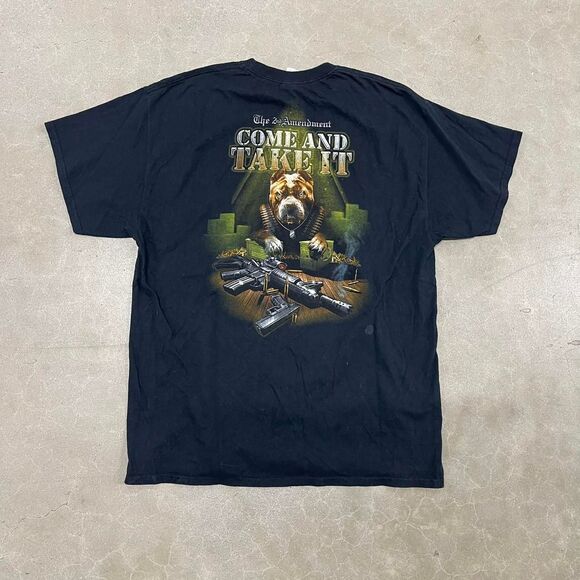 N2ND Amendment “Come And Take It” Pit Bull Shirt Men’s Black AR15 Patriotic Tee - Picture 5 of 5